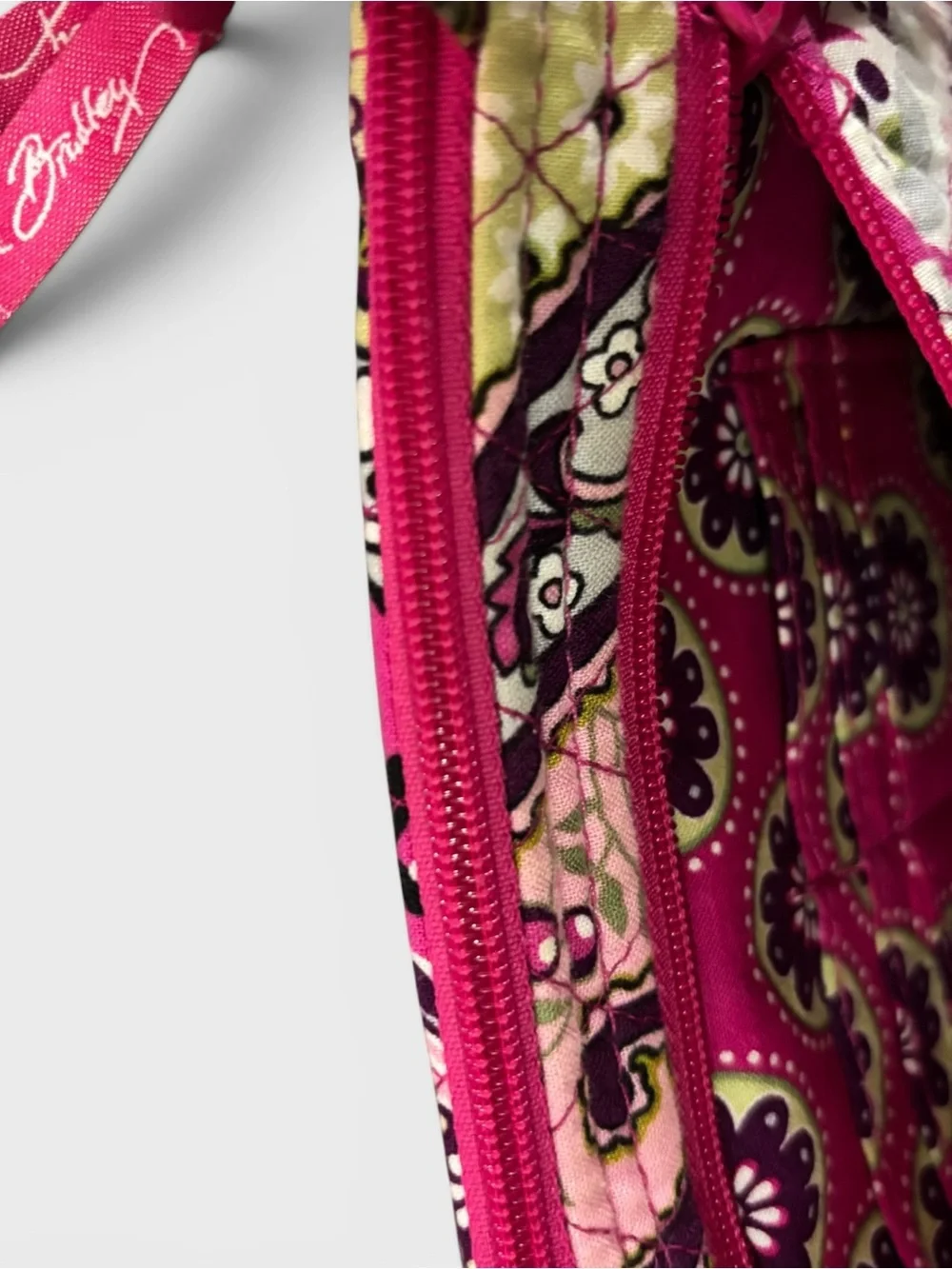 Vera Bradley Hot Pink Paisley Quilted Crossbody Bag